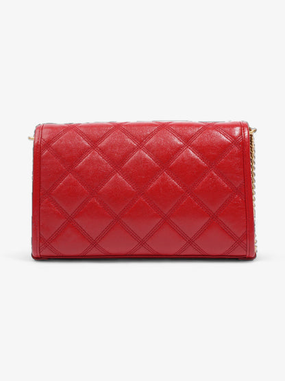Saint Laurent Becky Chain Wallet Red Leather
