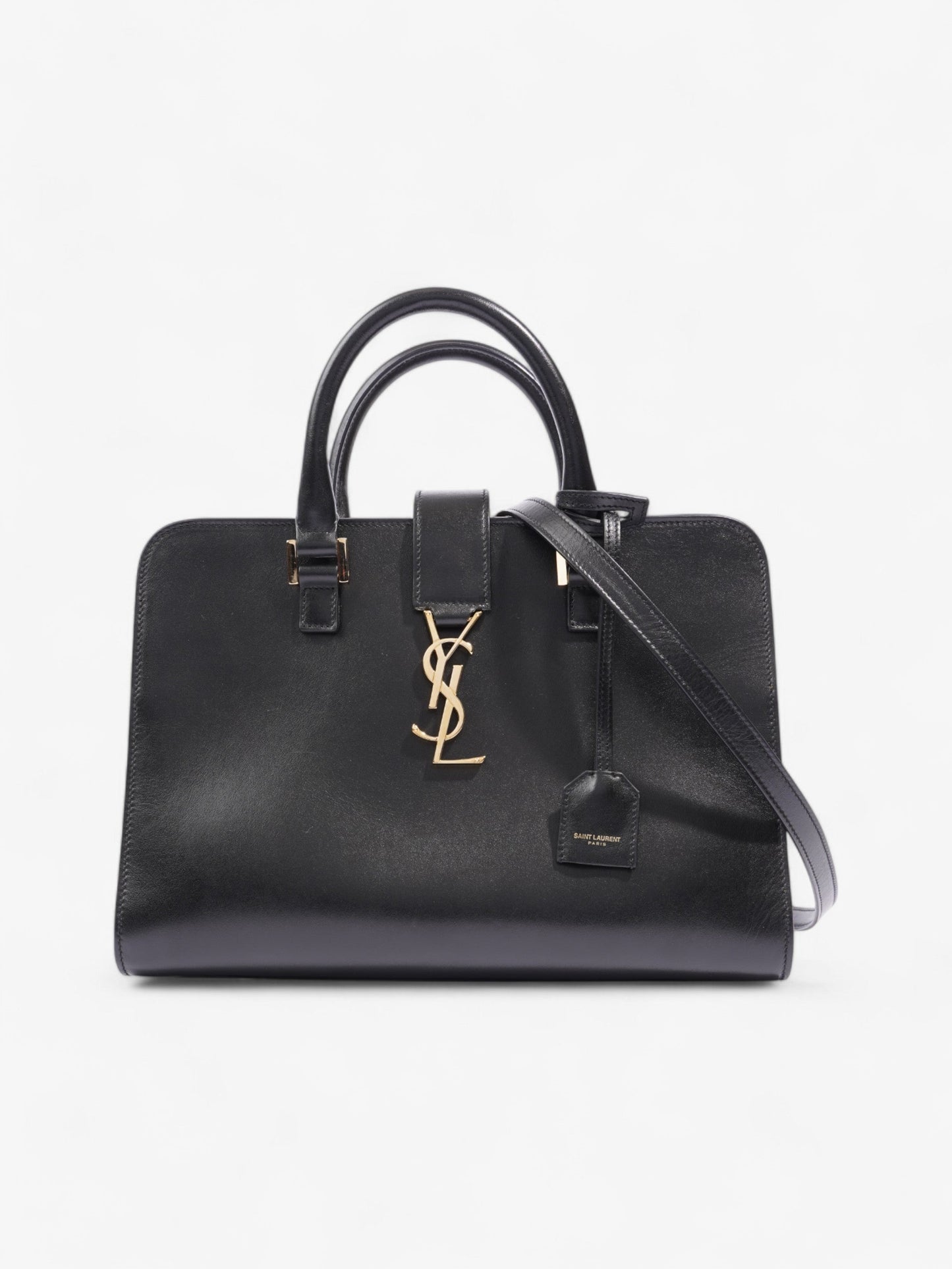 Saint Laurent Cabas Black Calfskin Leather Small