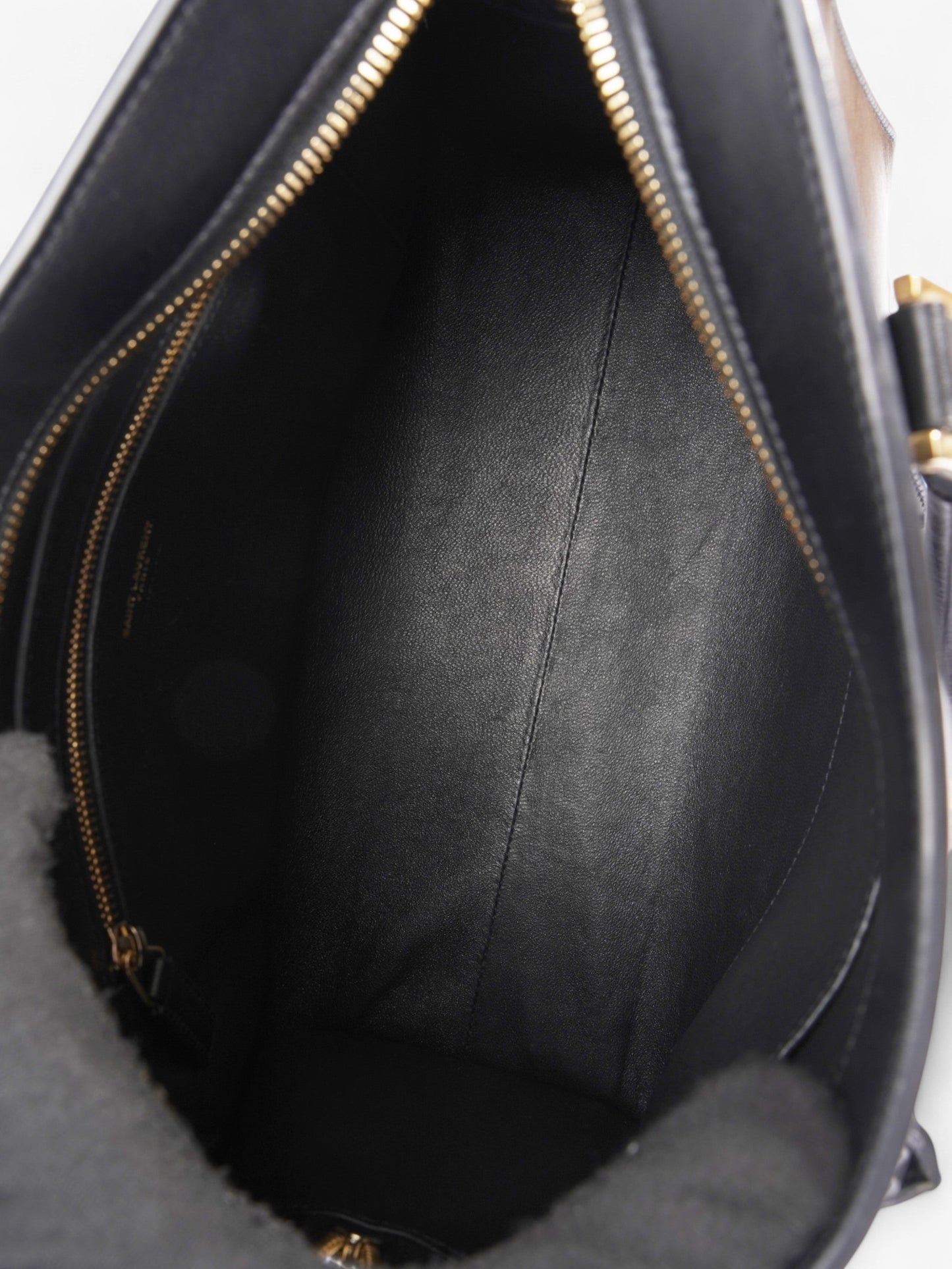 Saint Laurent Cabas Black Calfskin Leather Small