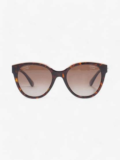 Chanel Chanel polarised butterfly sunglasses - Dark tortoise and beige Beige / Brown / Black
