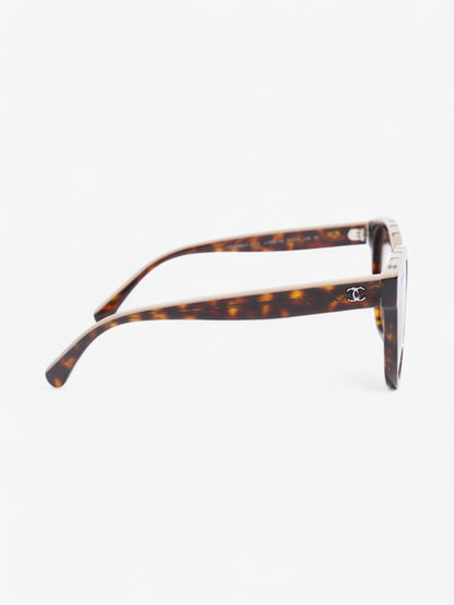 Chanel Chanel polarised butterfly sunglasses - Dark tortoise and beige Beige / Brown / Black