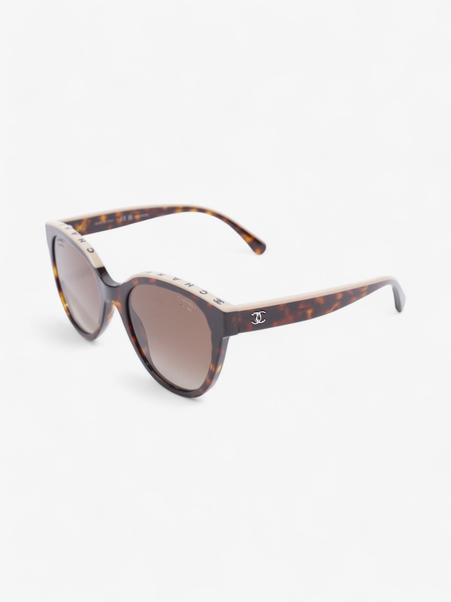 Chanel Chanel polarised butterfly sunglasses - Dark tortoise and beige Beige / Brown / Black