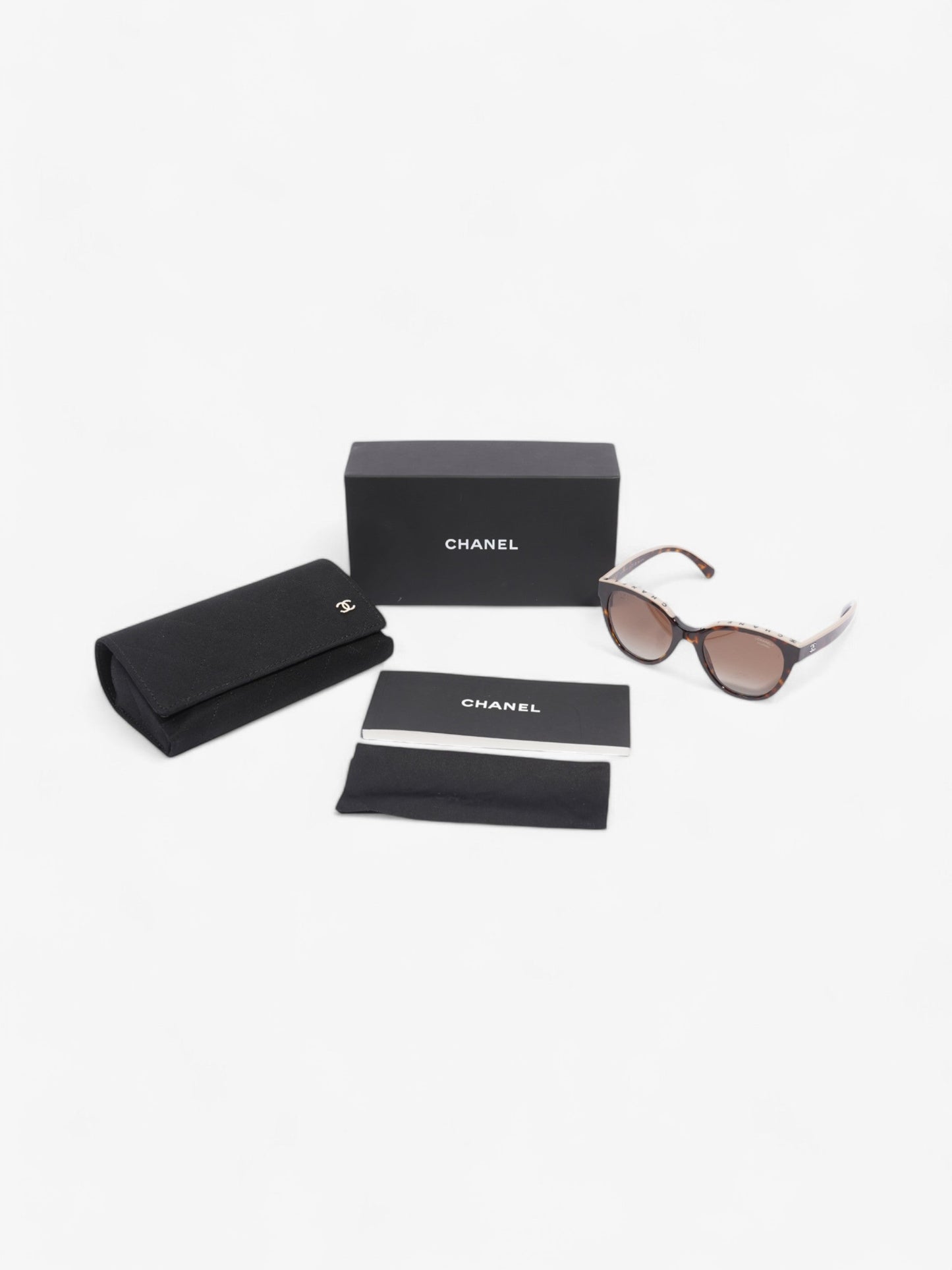 Chanel Chanel polarised butterfly sunglasses - Dark tortoise and beige Beige / Brown / Black