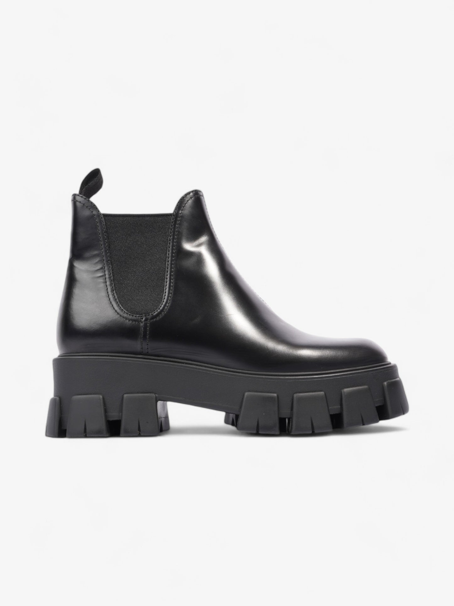 Prada Monolith Platform Chelsea Boot Black Leather EU 38.5 UK 5.5