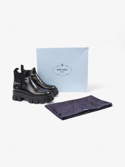 Prada Monolith Platform Chelsea Boot Black Leather EU 38.5 UK 5.5