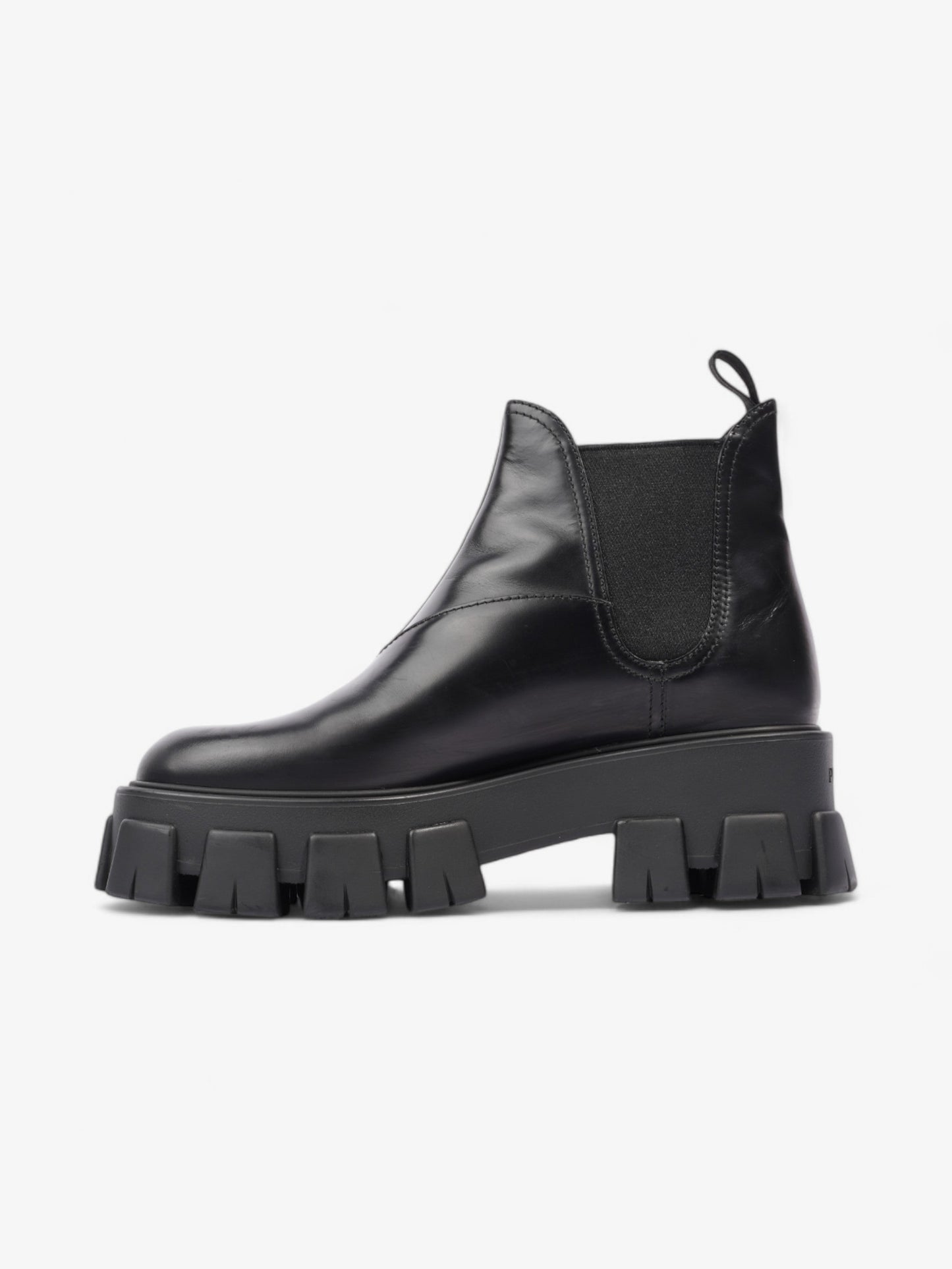 Prada Monolith Platform Chelsea Boot Black Leather EU 38.5 UK 5.5
