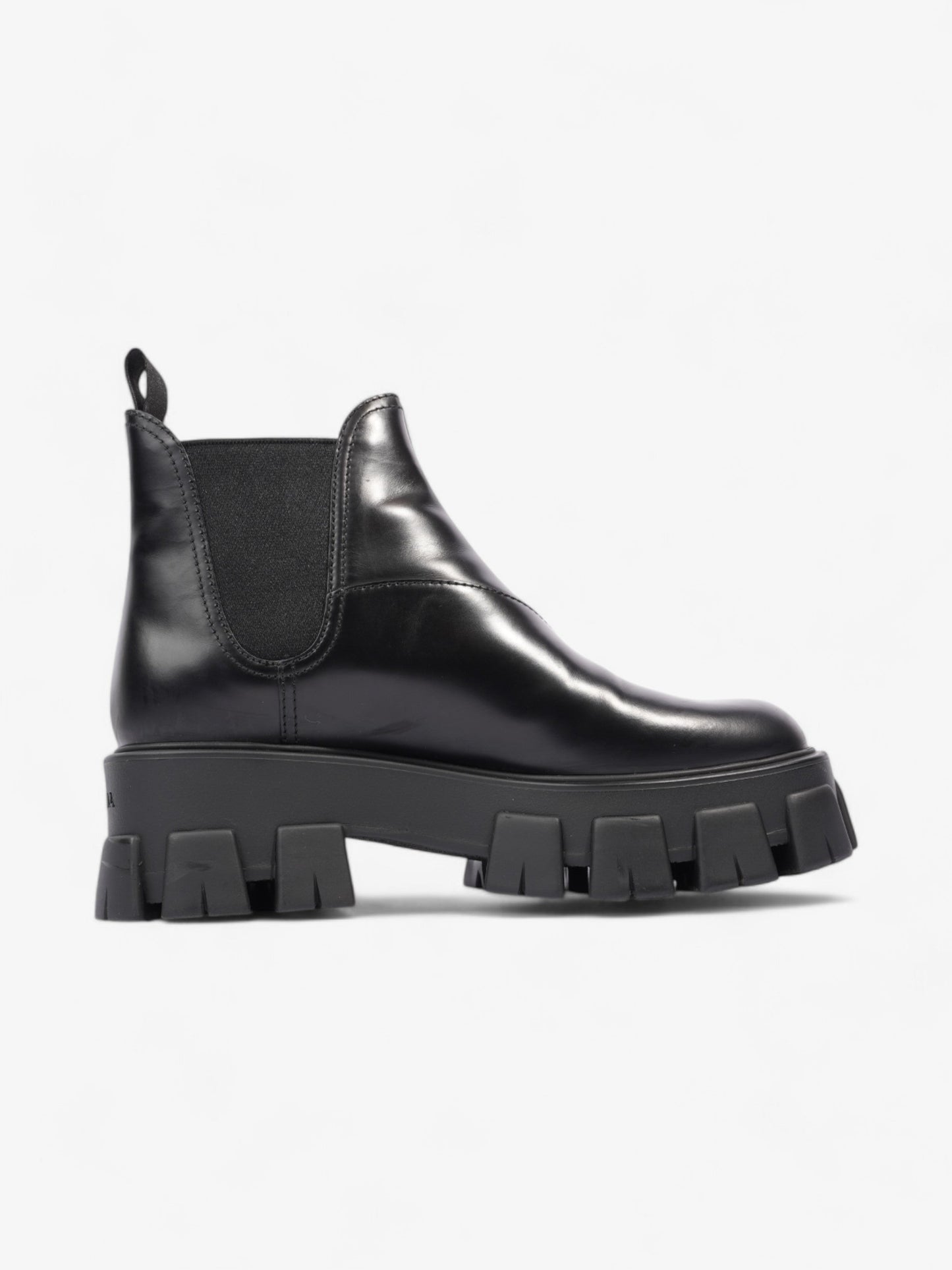 Prada Monolith Platform Chelsea Boot Black Leather EU 38.5 UK 5.5