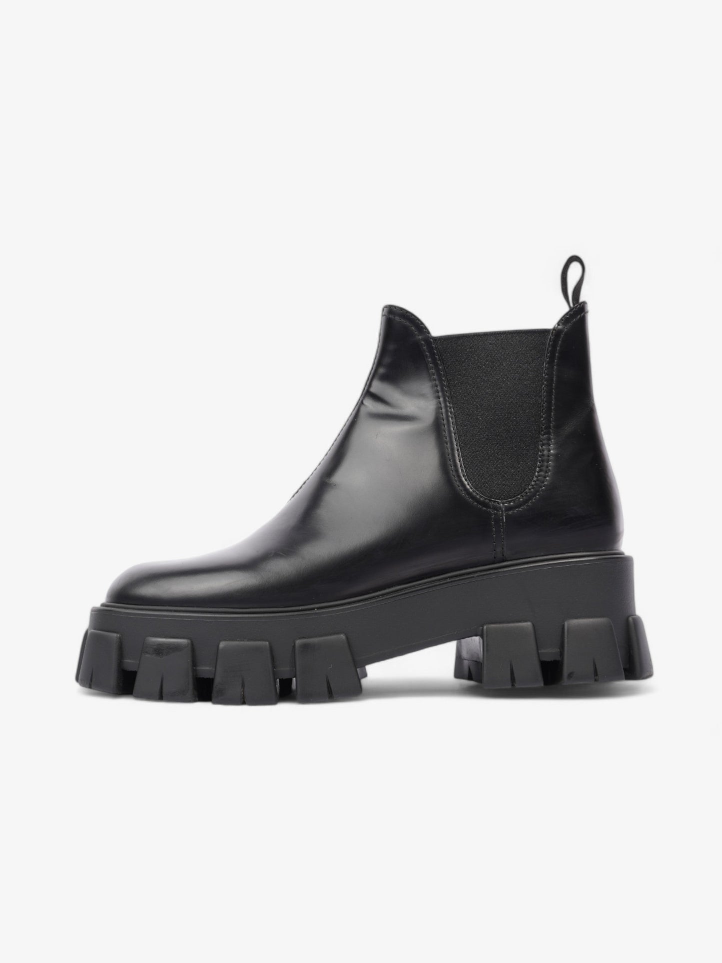 Prada Monolith Platform Chelsea Boot Black Leather EU 38.5 UK 5.5