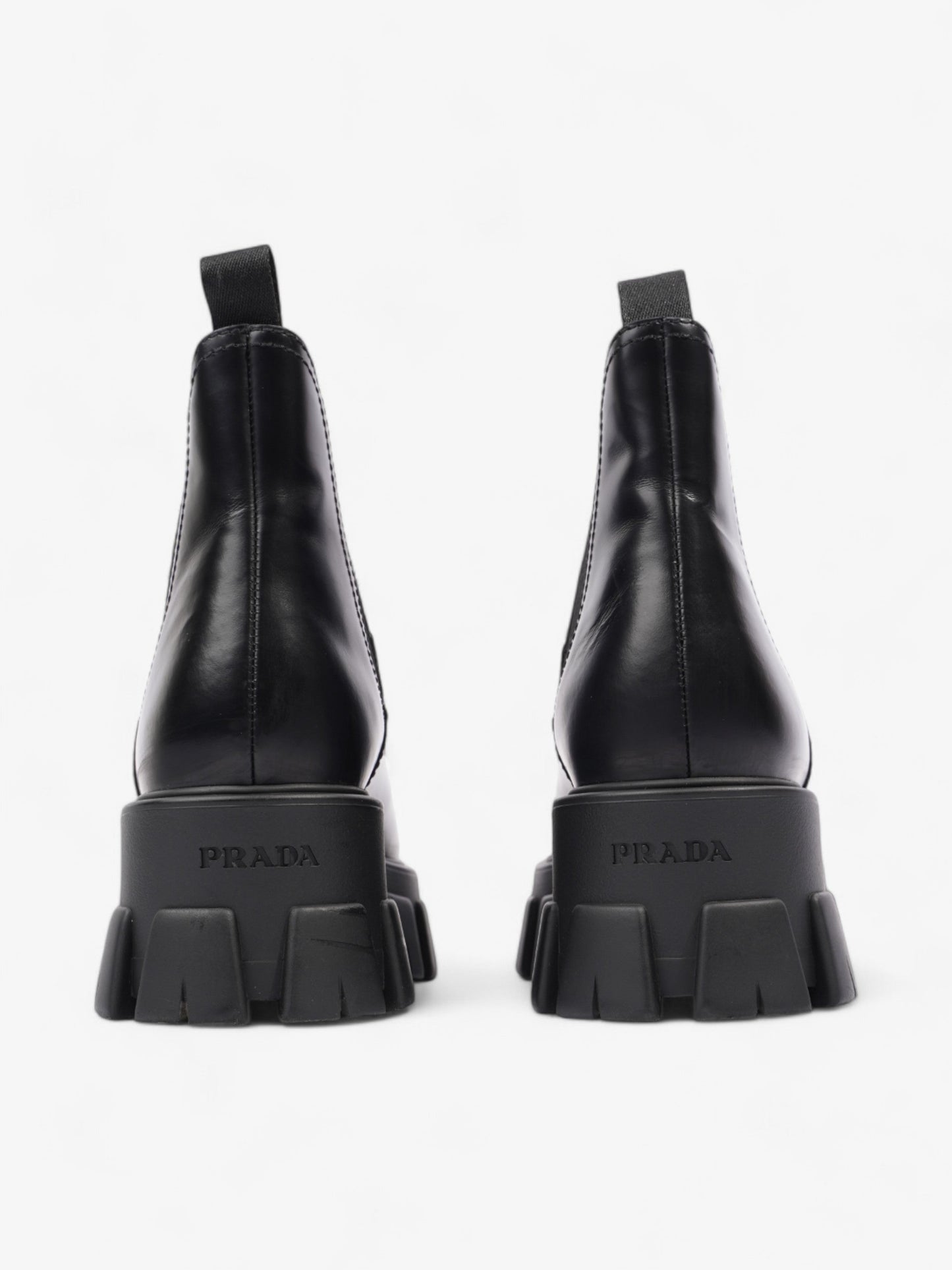 Prada Monolith Platform Chelsea Boot Black Leather EU 38.5 UK 5.5