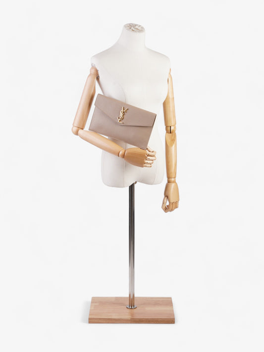 Saint Laurent Uptown Pouch Dark Beige Calfskin Leather
