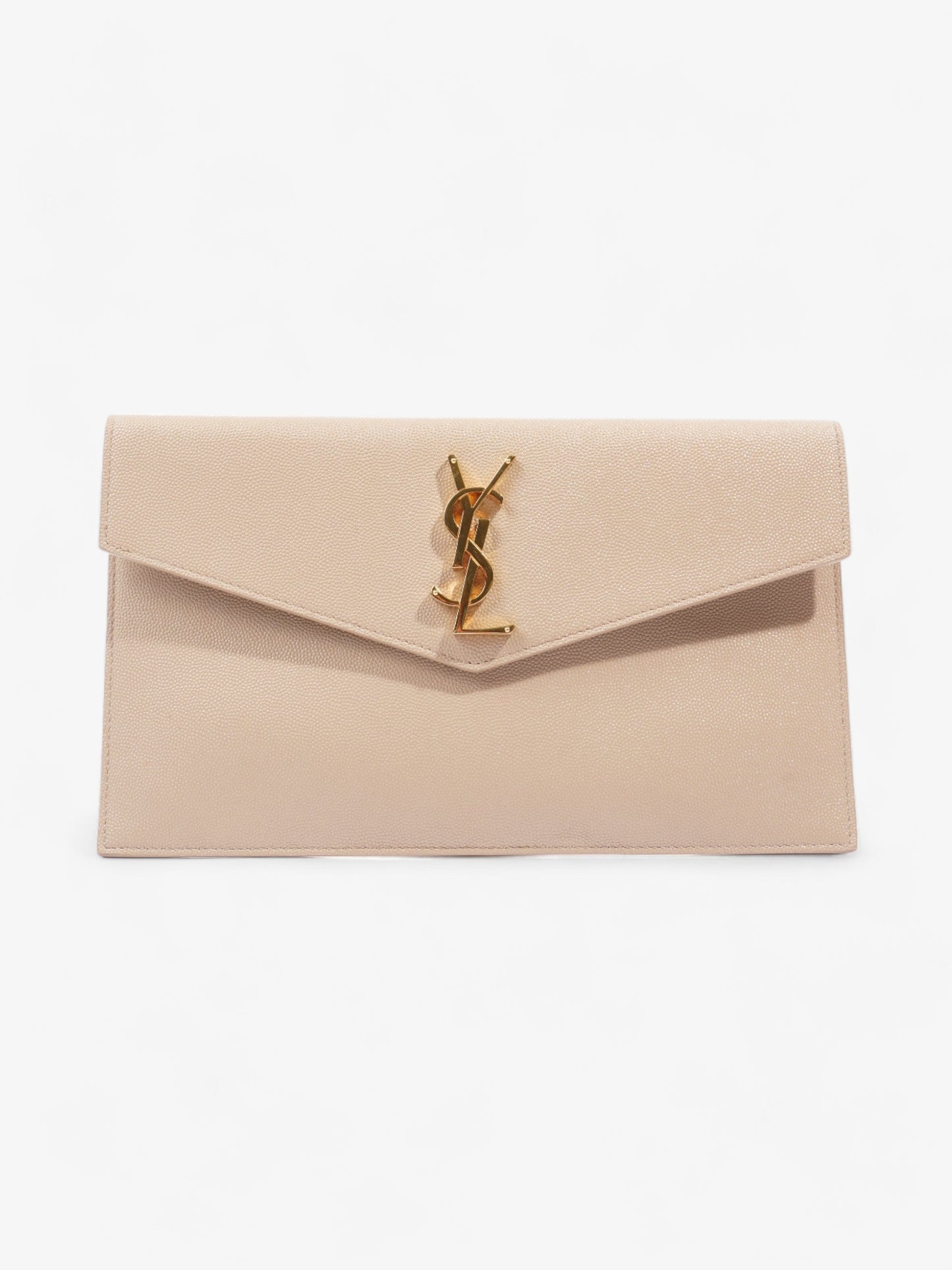 Saint Laurent Uptown Pouch Dark Beige Calfskin Leather