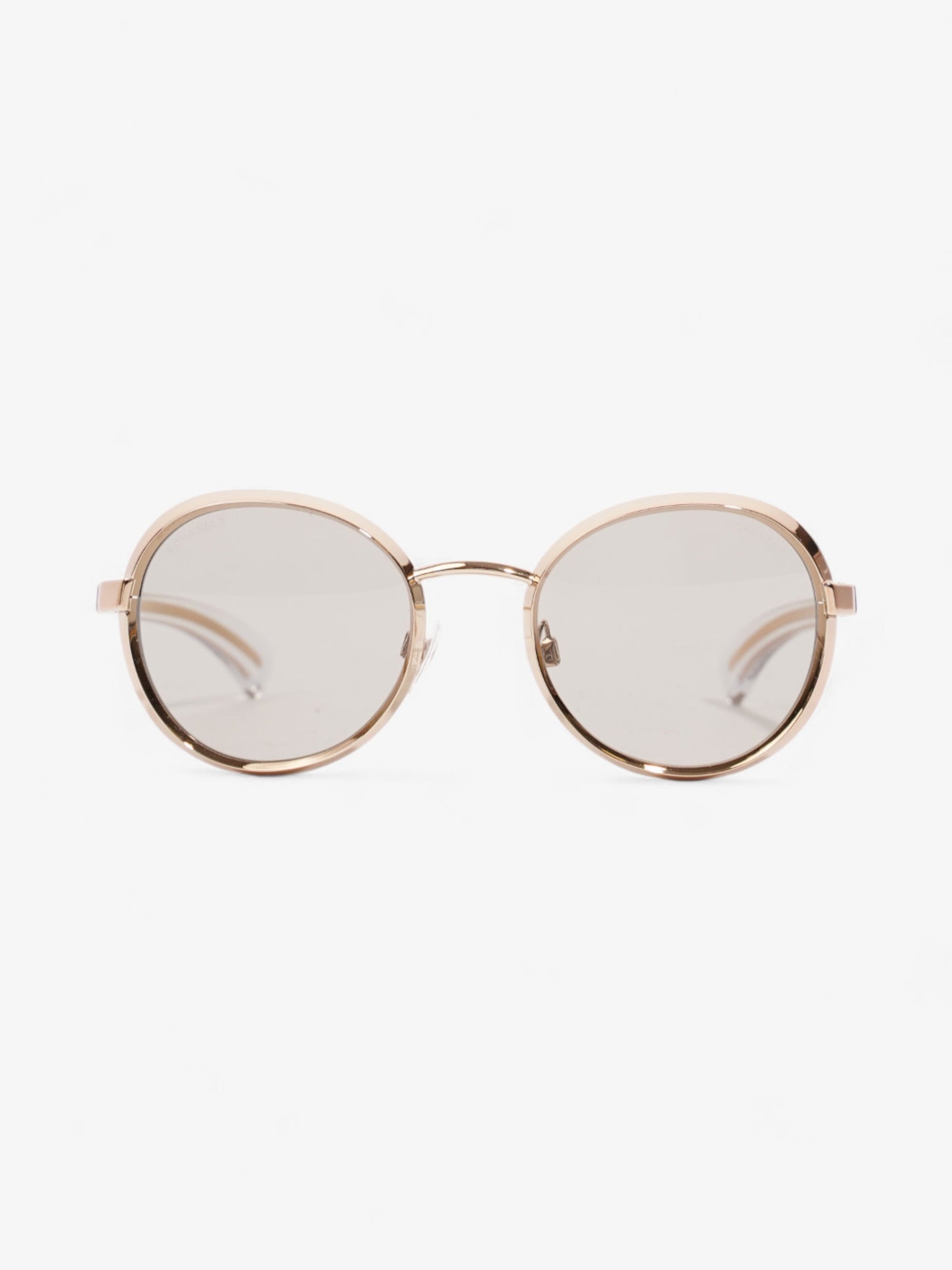 Chanel Round Sunglasses Gold Acetate 125mm