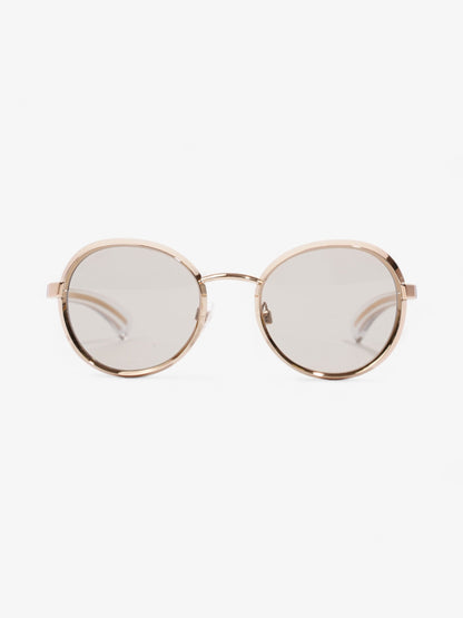 Chanel Round Sunglasses Gold Acetate 125mm