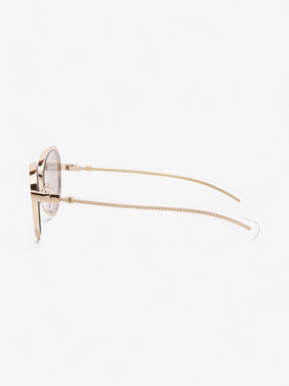 Chanel Round Sunglasses Gold Acetate 125mm