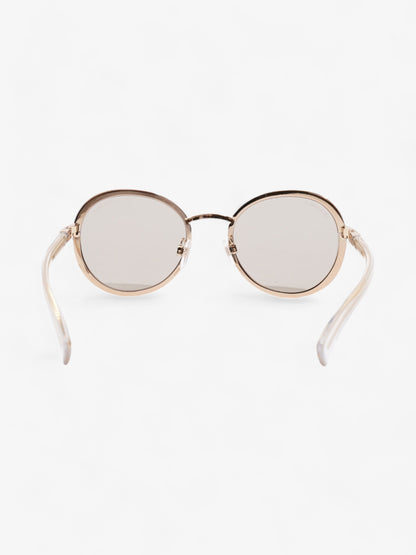 Chanel Round Sunglasses Gold Acetate 125mm