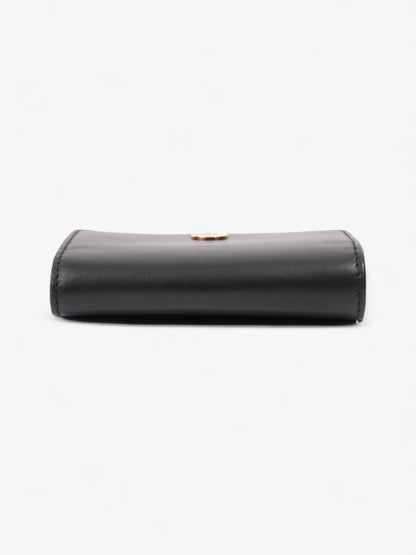 Burberry Fold Over Wallet Black / Vintage Check Leather