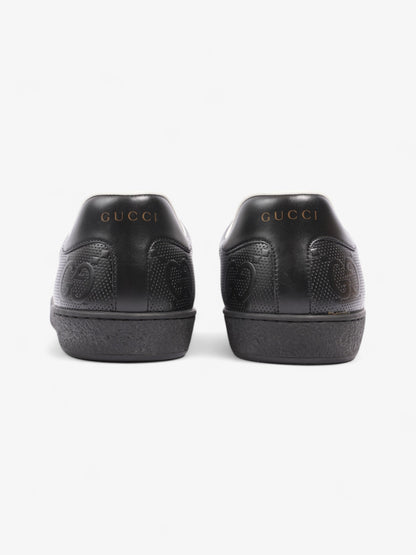 Gucci New Ace Embossed Sneakers Black Embossed Leather EU 42.5 UK 8.5
