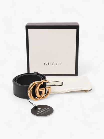 Gucci GG Marmont 2015 Re-Edition Wide Belt Black / Gold Leather 65cm / 26"