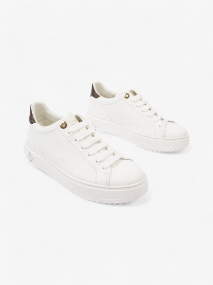 Louis Vuitton Time Out Sneakers White  / Brown Monogram Leather EU 38 UK 5