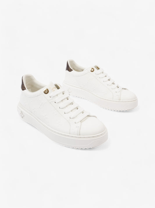 Louis Vuitton Time Out Sneakers White  / Brown Monogram Leather EU 38 UK 5