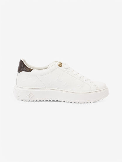 Louis Vuitton Time Out Sneakers White  / Brown Monogram Leather EU 38 UK 5