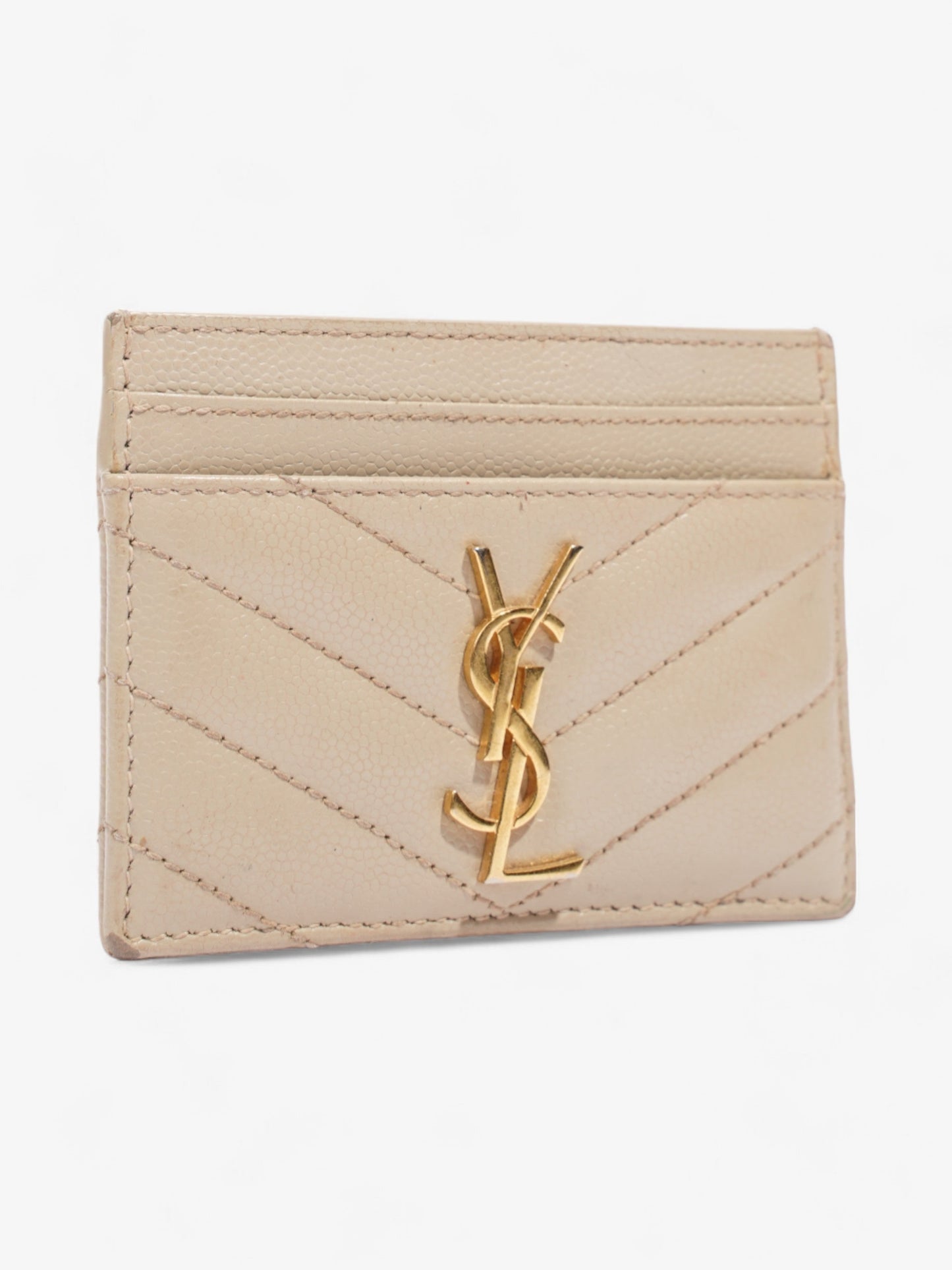 Saint Laurent Card Case Dusty Grey Lambskin Leather