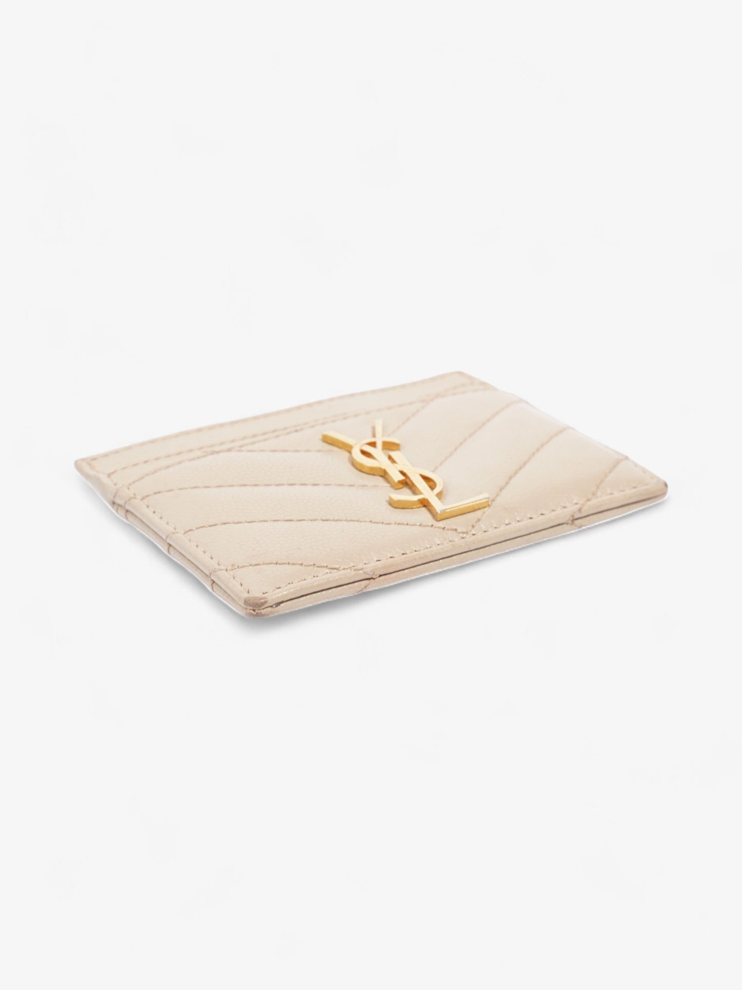 Saint Laurent Card Case Dusty Grey Lambskin Leather