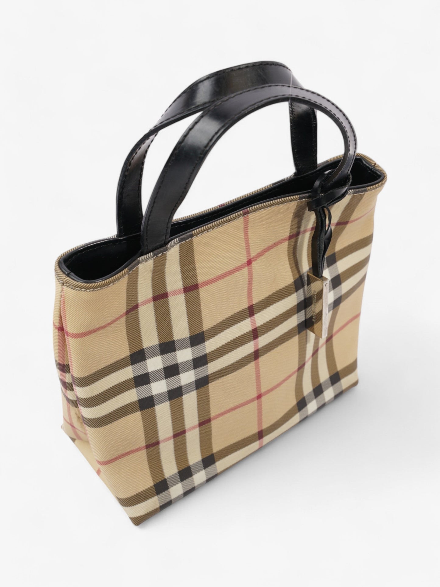 Burberry London Tote Nova Check / Black Canvas Mini
