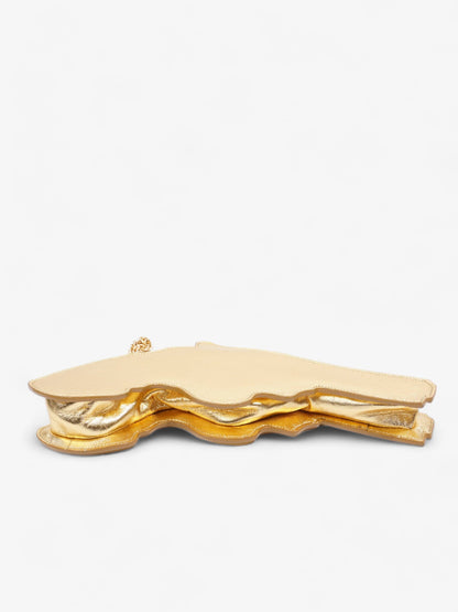 Saint Laurent Pistol Clutch Gold Leather