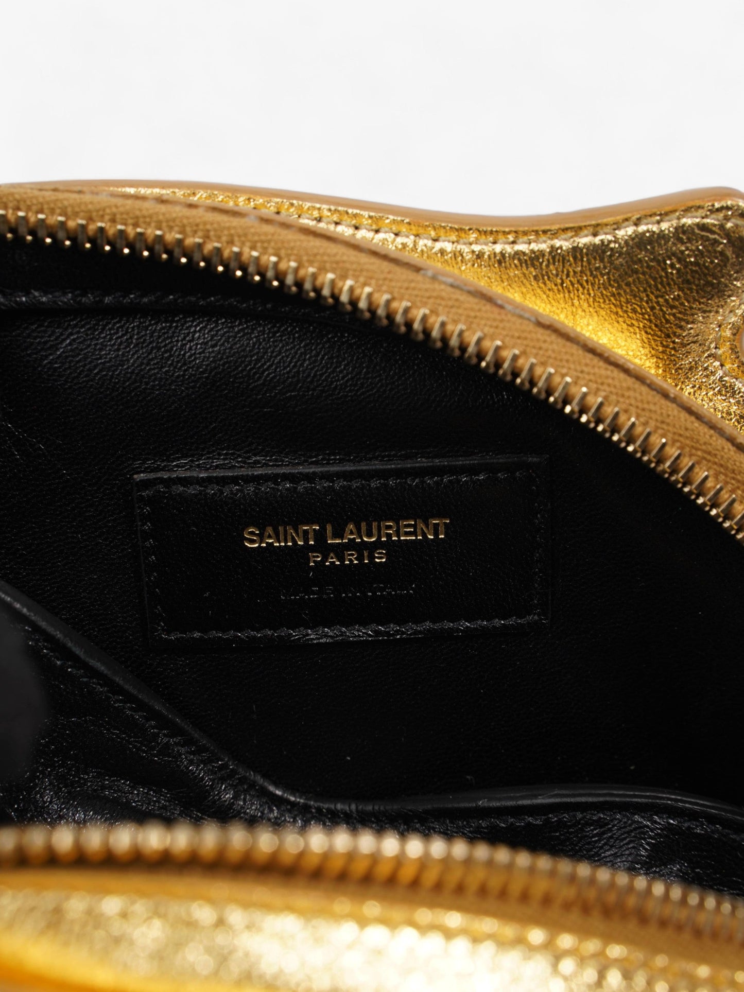Saint Laurent Pistol Clutch Gold Leather