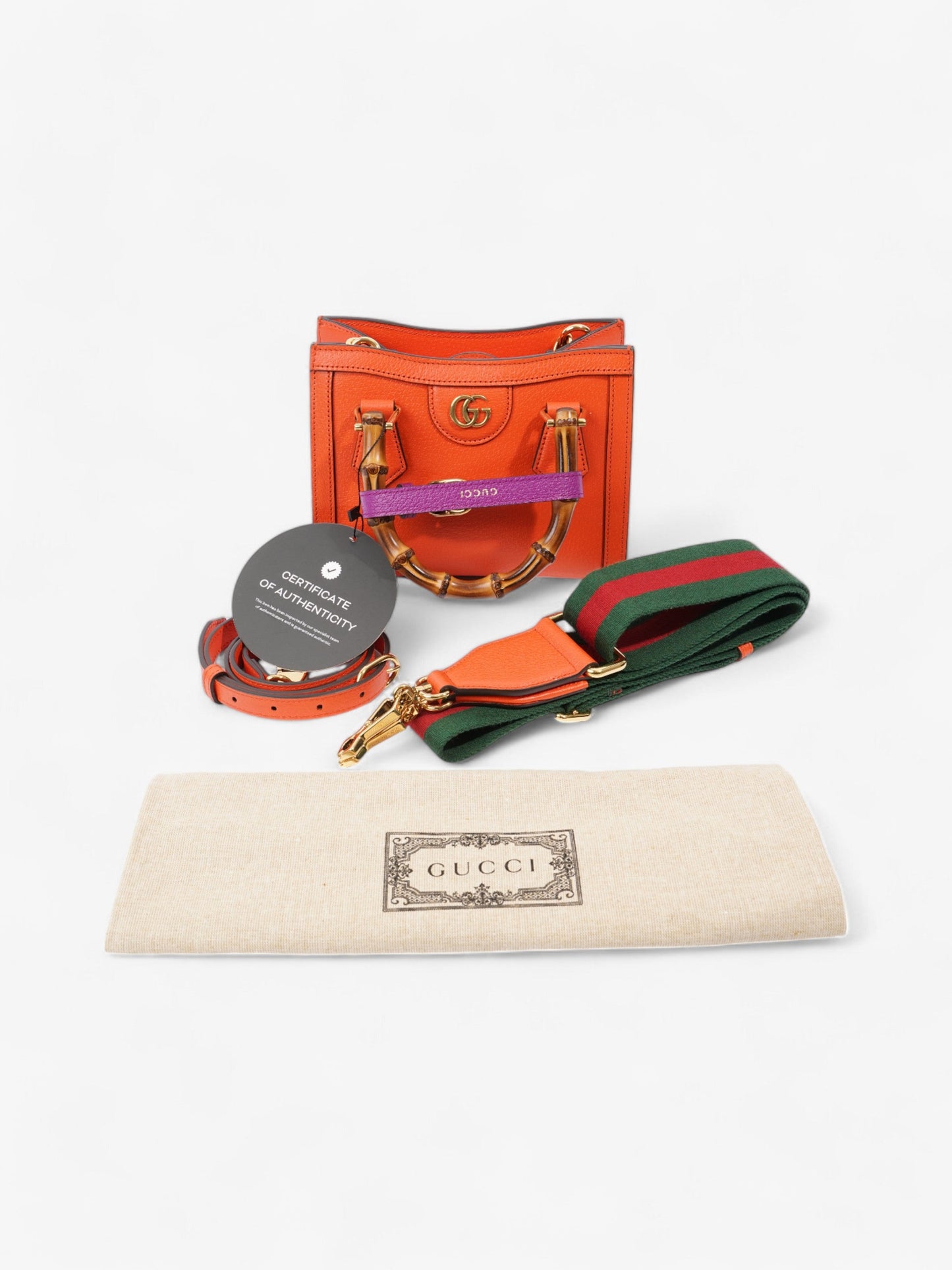 Gucci Diana Tote Orange Leather Mini