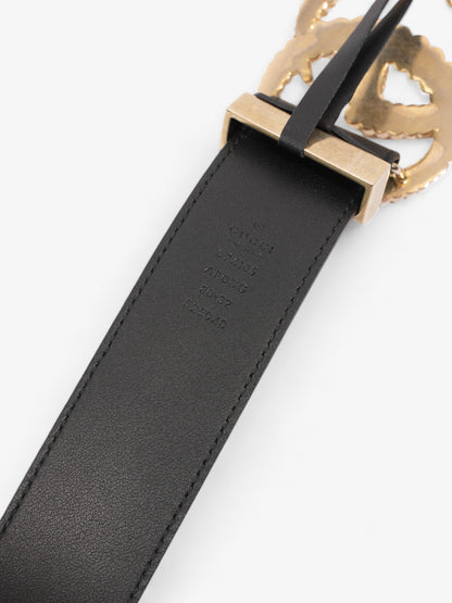 Gucci Double G Belt Black / Gold Leather 80cm / 32"