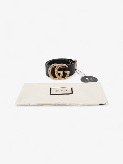 Gucci Double G Belt Black / Gold Leather 80cm / 32"
