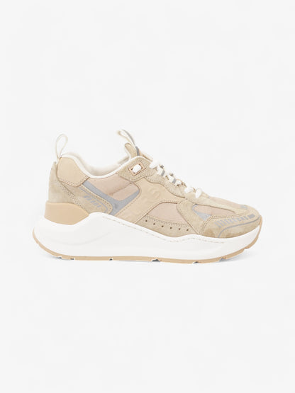 Burberry Sean Mixed Media Sneakers Beige  / Silver Suede EU 37 UK 4