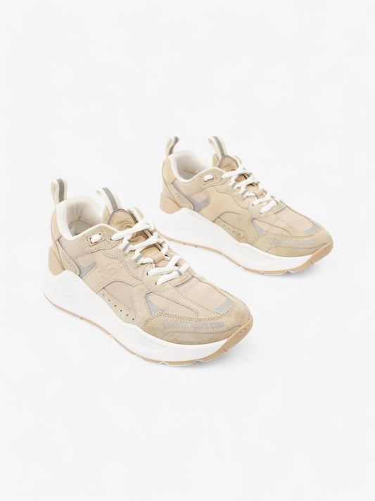 Burberry Sean Mixed Media Sneakers Beige  / Silver Suede EU 37 UK 4