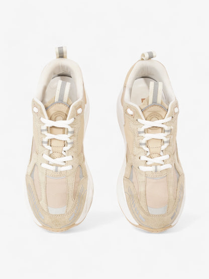 Burberry Sean Mixed Media Sneakers Beige  / Silver Suede EU 37 UK 4