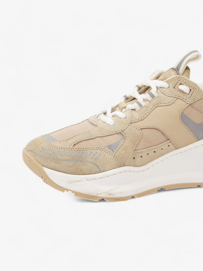Burberry Sean Mixed Media Sneakers Beige  / Silver Suede EU 37 UK 4