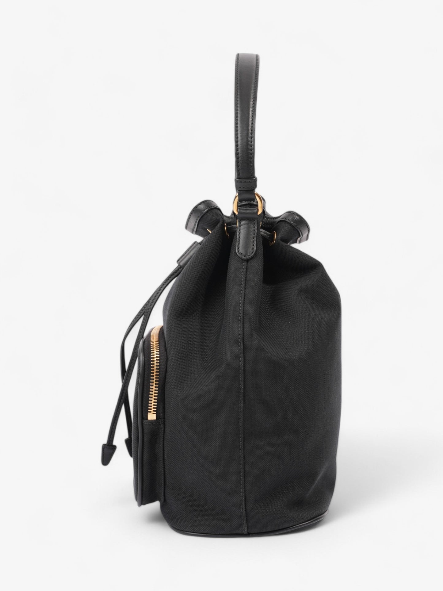 Prada Duet Bucket Bag Black Canvas