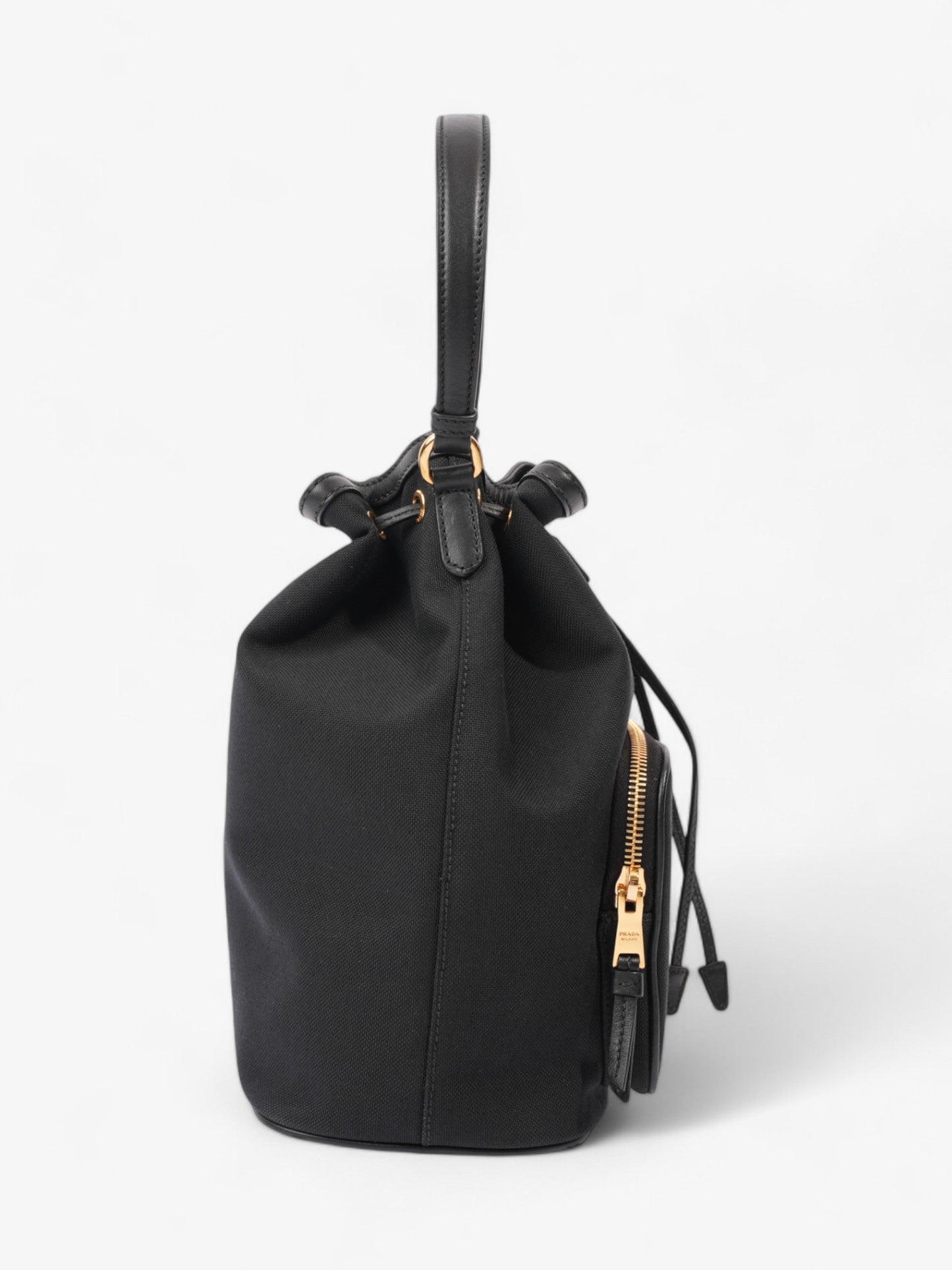 Prada Duet Bucket Bag Black Canvas