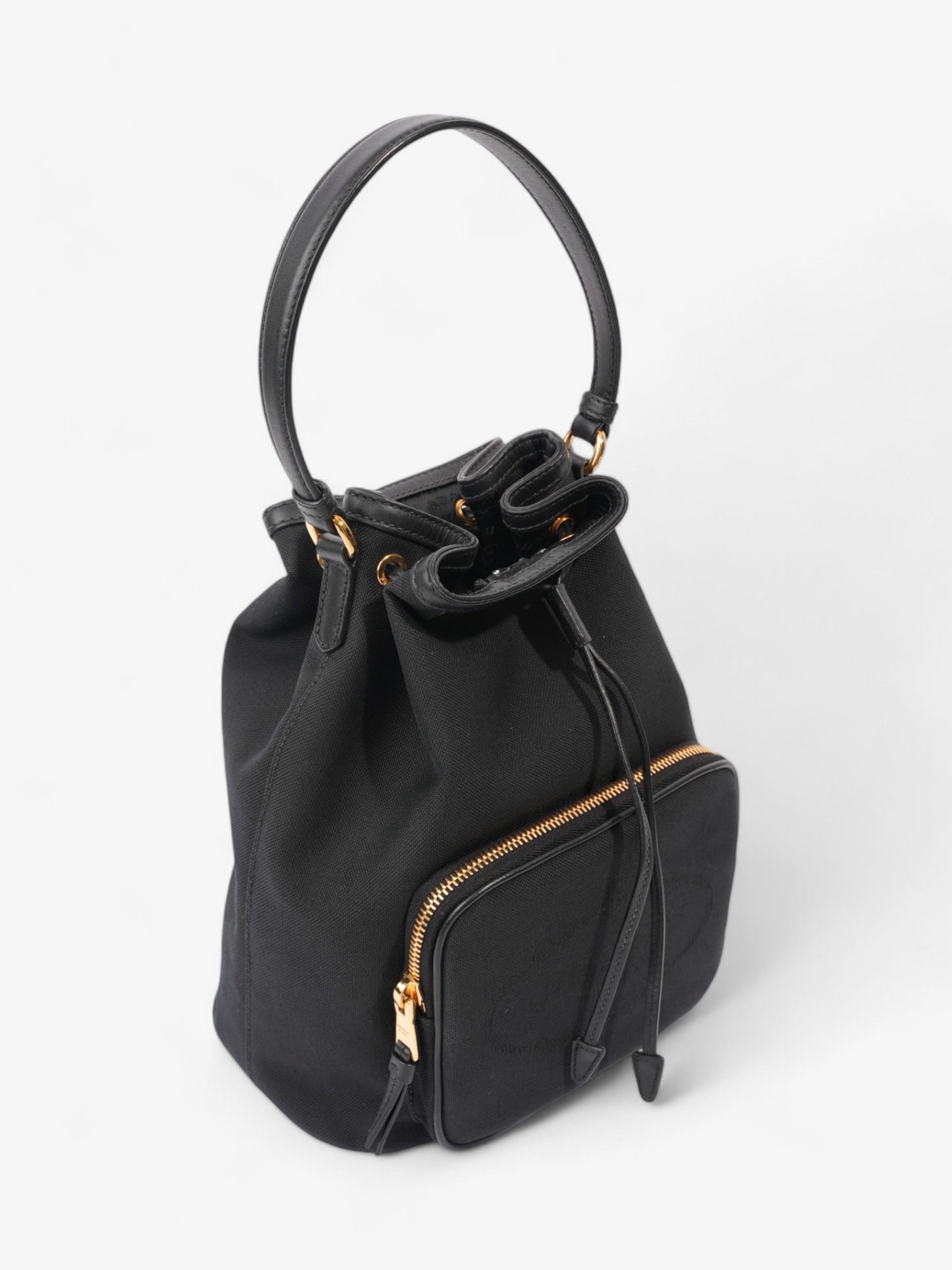Prada Duet Bucket Bag Black Canvas