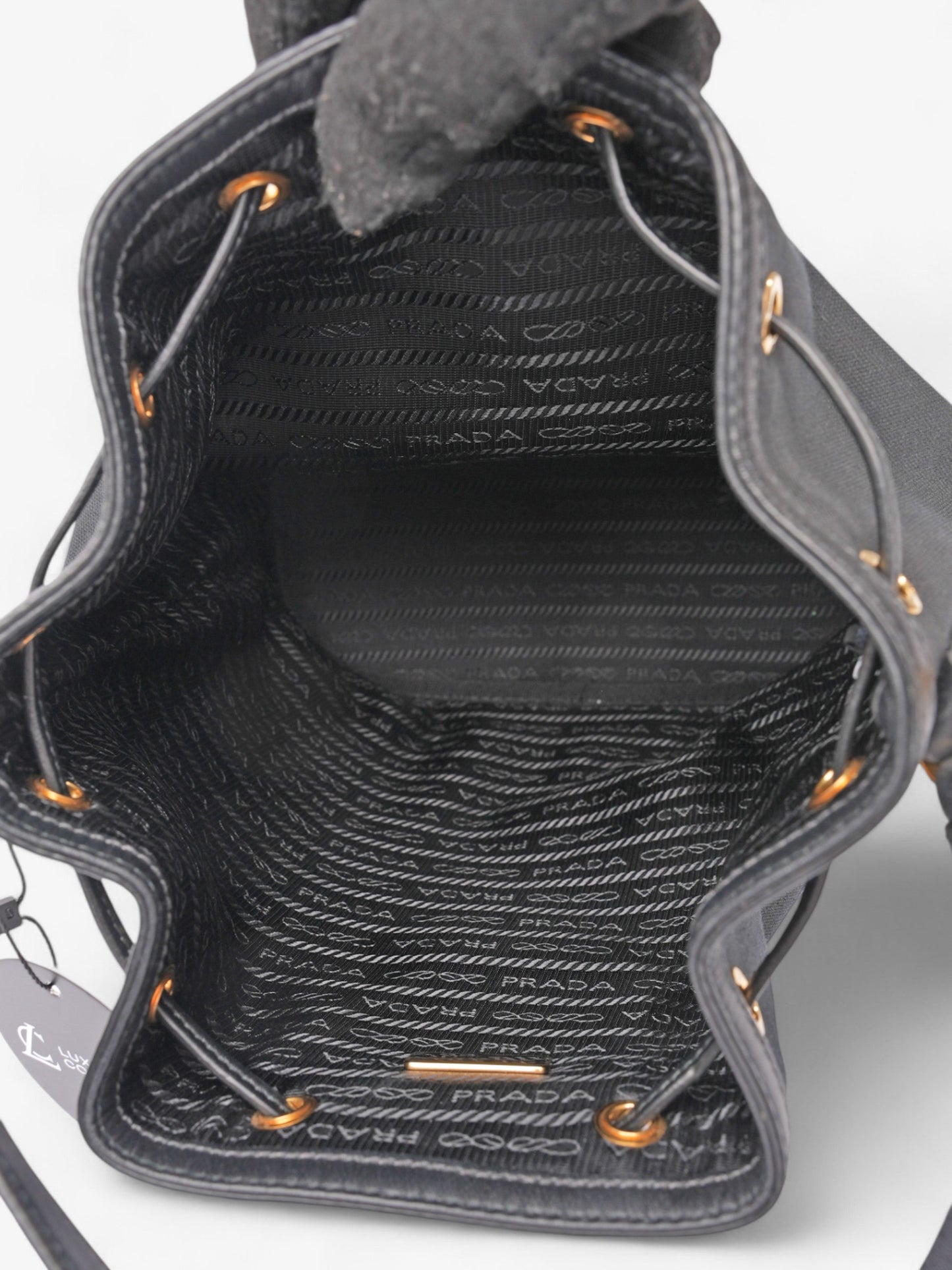Prada Duet Bucket Bag Black Canvas