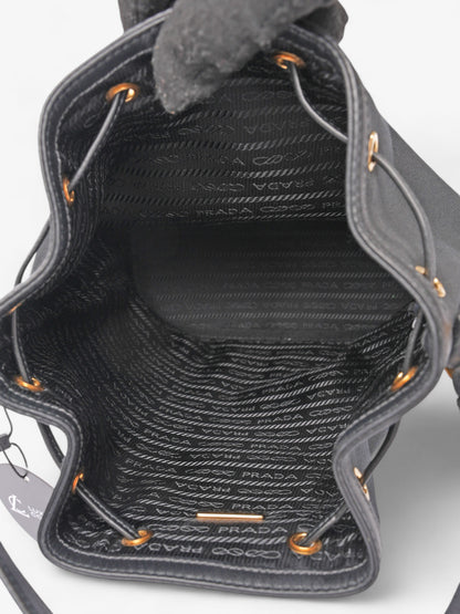 Prada Duet Bucket Bag Black Canvas