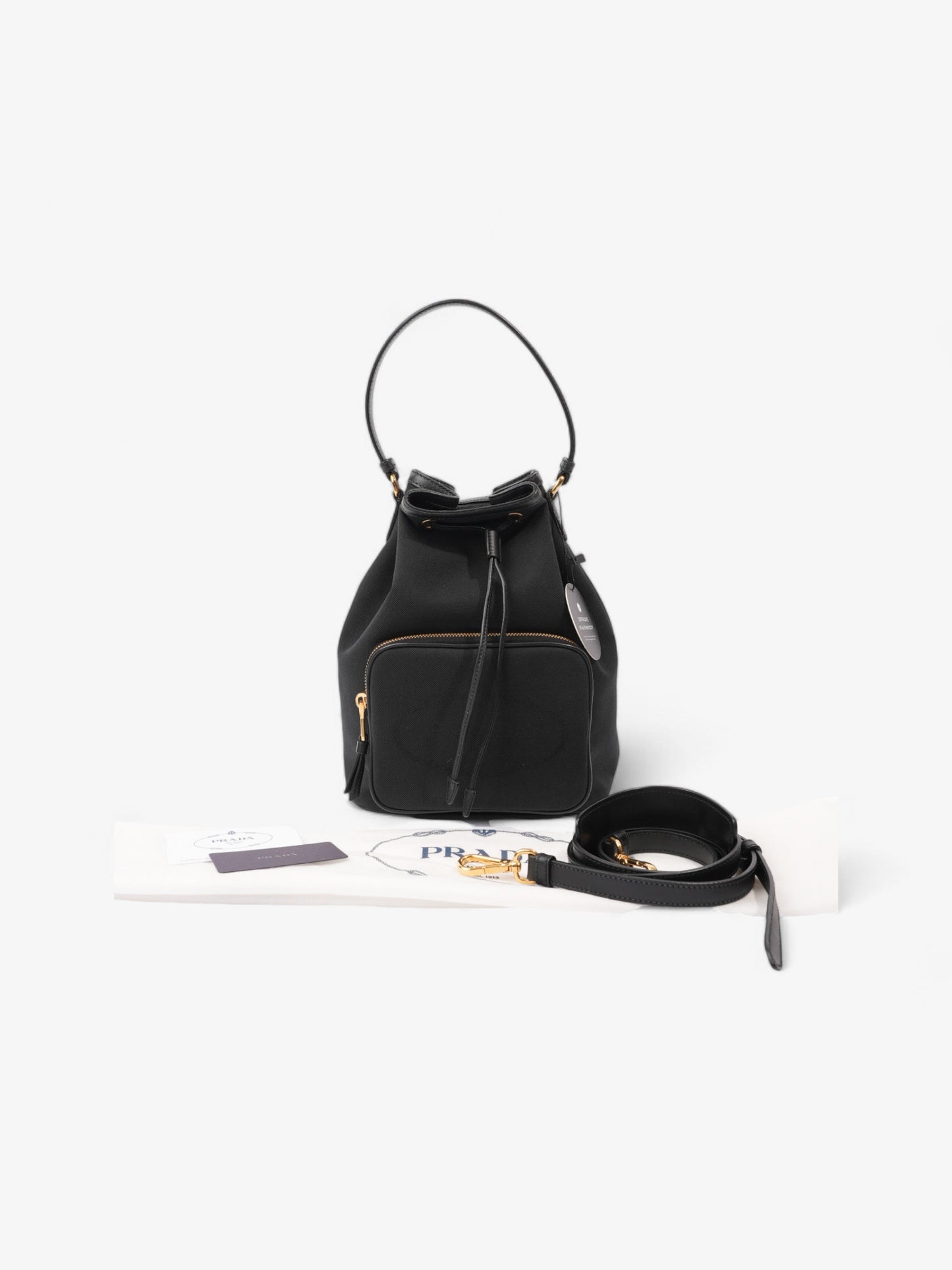 Prada Duet Bucket Bag Black Canvas