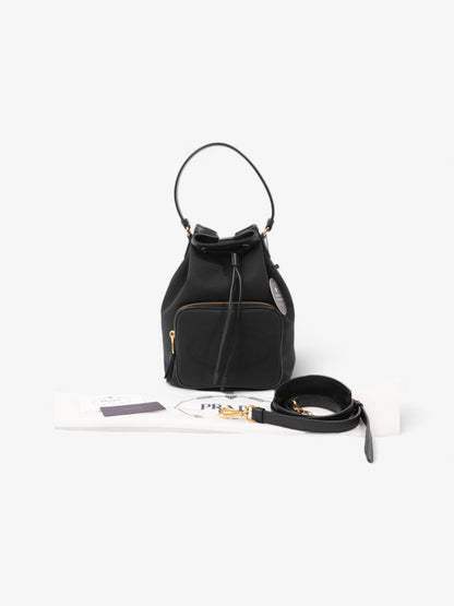 Prada Duet Bucket Bag Black Canvas