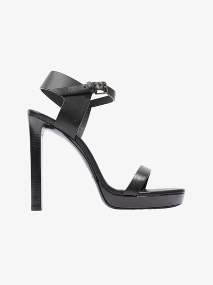 Saint Laurent Ankle Strap Heels 120 Black Leather EU 39 UK 6