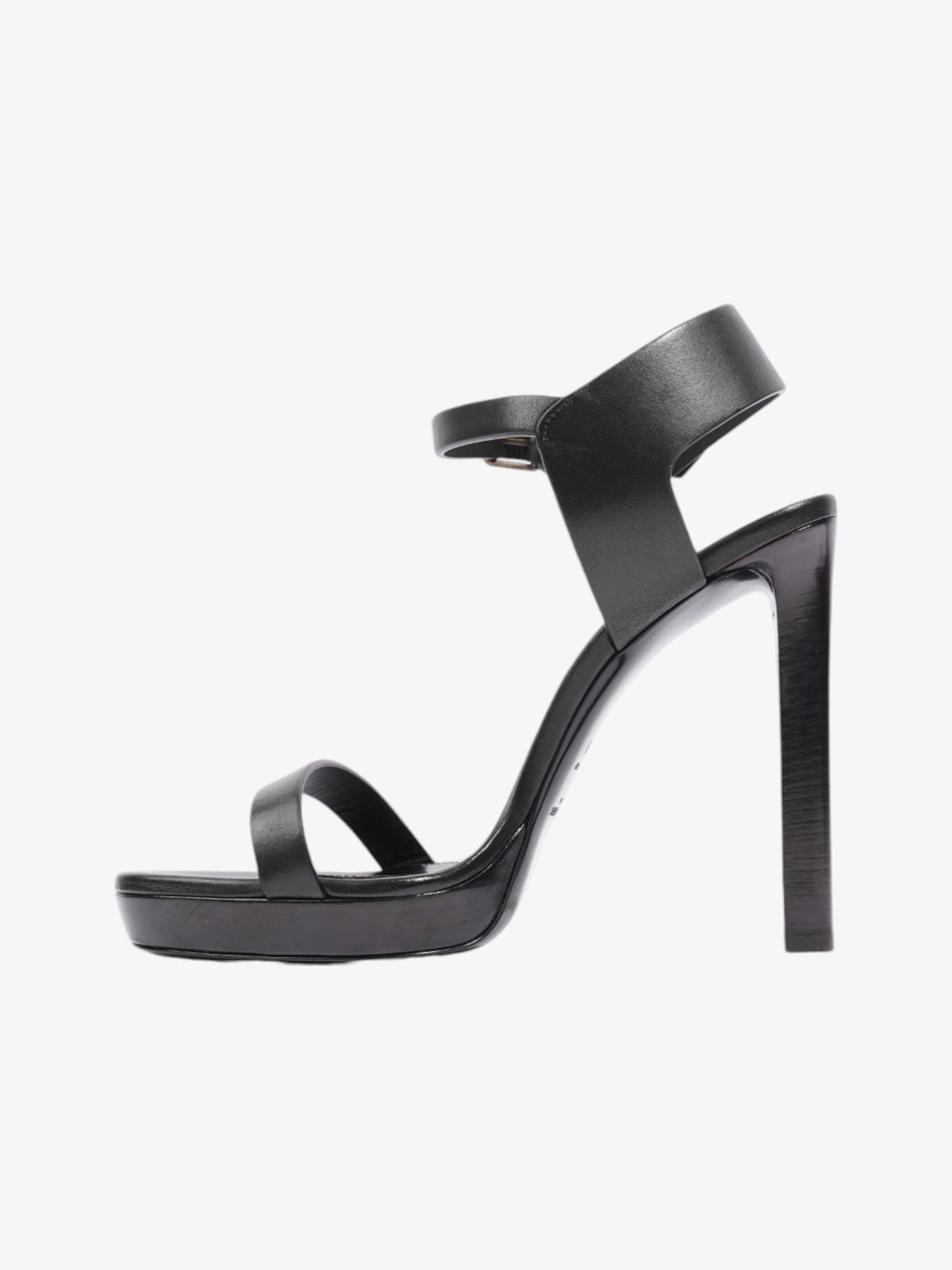 Saint Laurent Ankle Strap Heels 120 Black Leather EU 39 UK 6