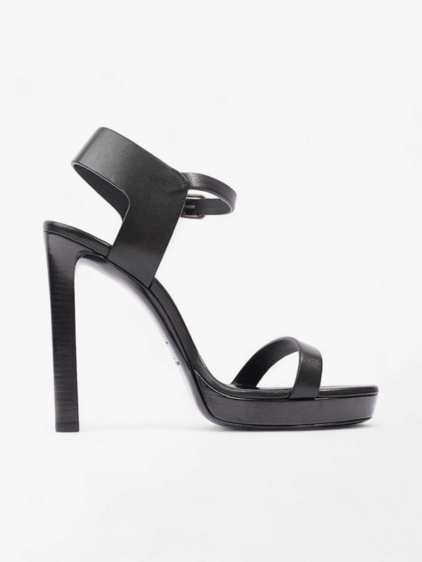 Saint Laurent Ankle Strap Heels 120 Black Leather EU 39 UK 6