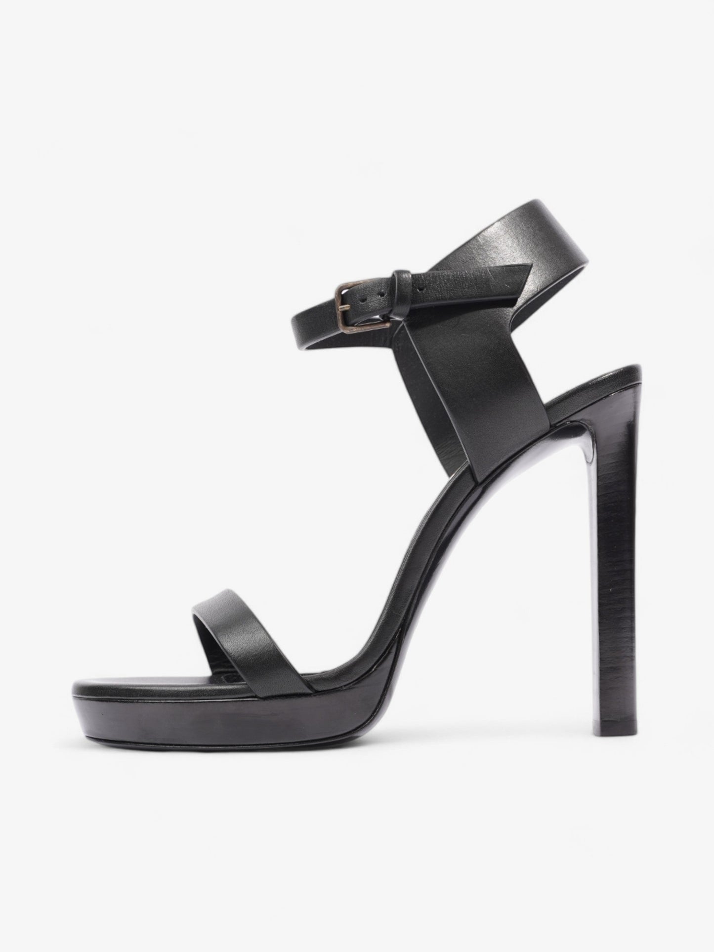 Saint Laurent Ankle Strap Heels 120 Black Leather EU 39 UK 6