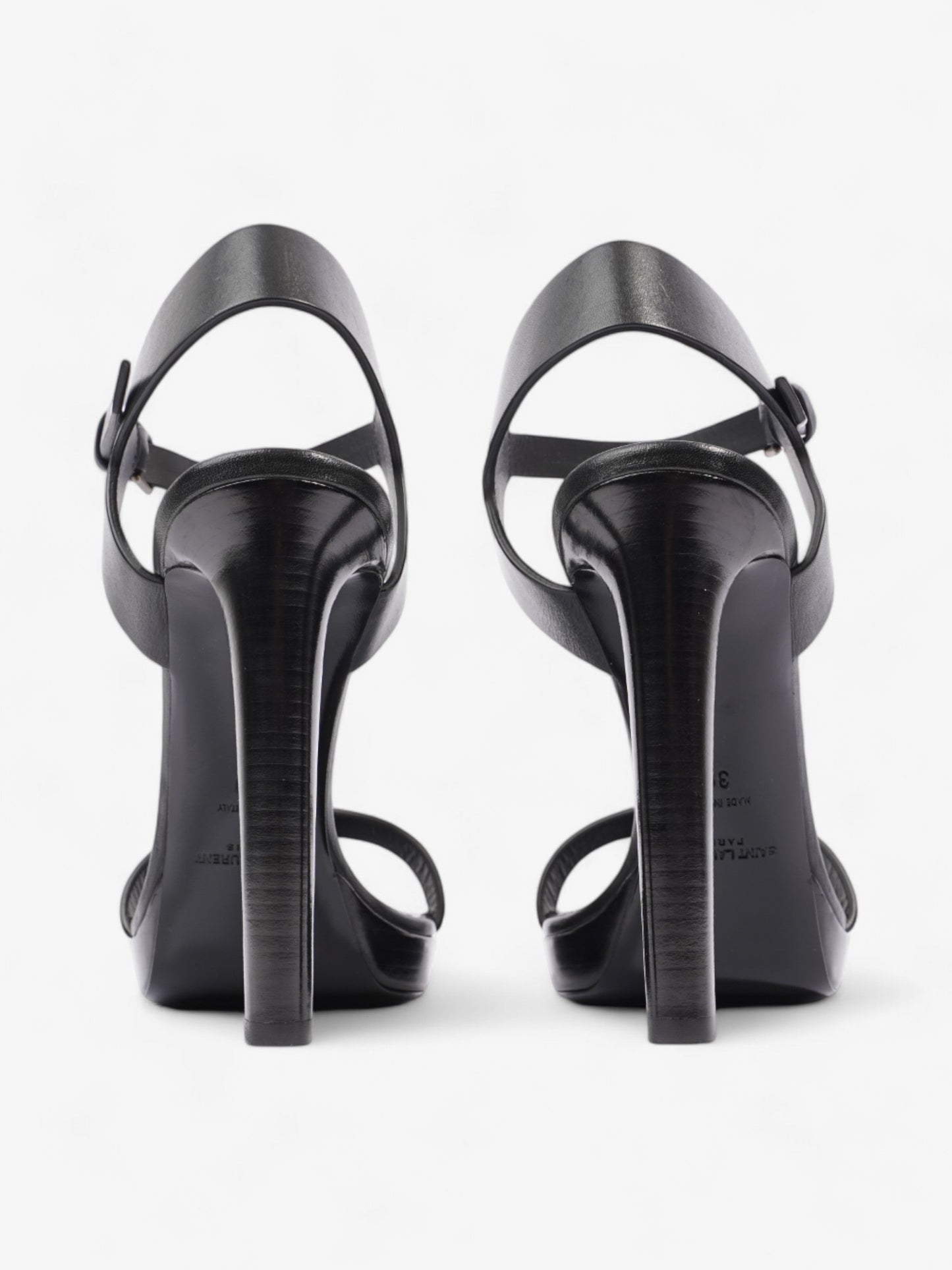 Saint Laurent Ankle Strap Heels 120 Black Leather EU 39 UK 6