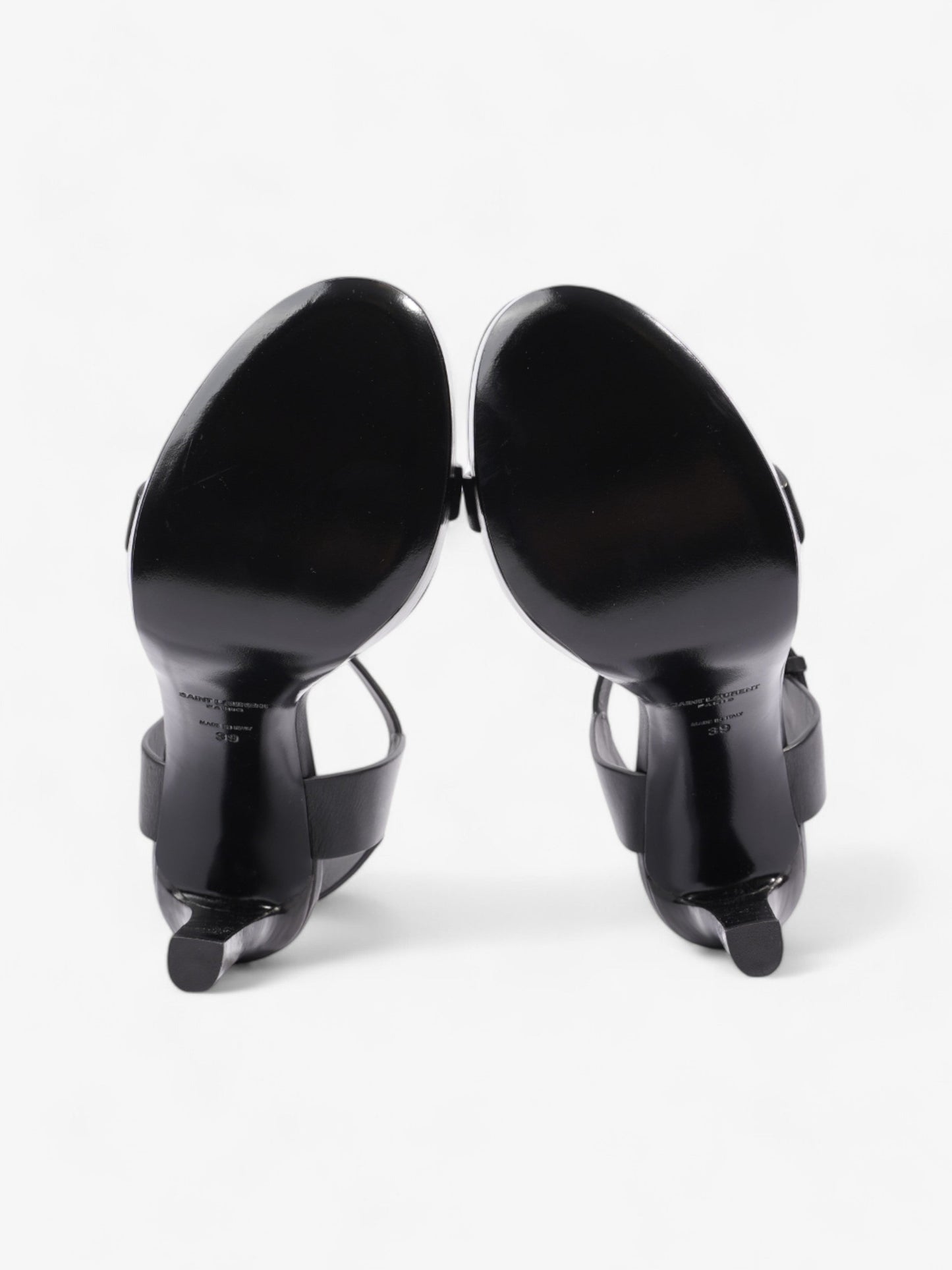 Saint Laurent Ankle Strap Heels 120 Black Leather EU 39 UK 6